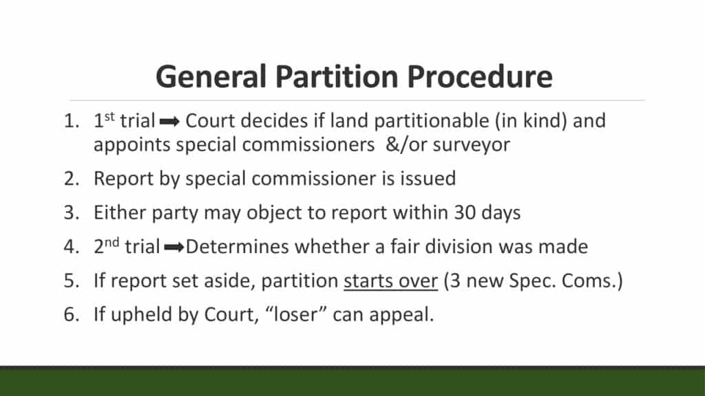 General Texas Land Partition Procedure